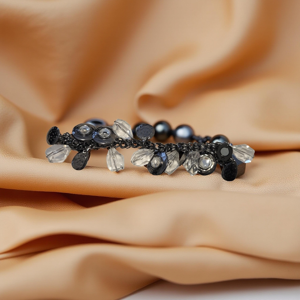 Elegant Chico's Silver and Black Necklace and Bracelet - Picture 3 of 5